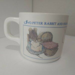 Vintage Beatrix Potter Peter Rabbit and Friends Child's Mug Cup Eden F. Warne 3"